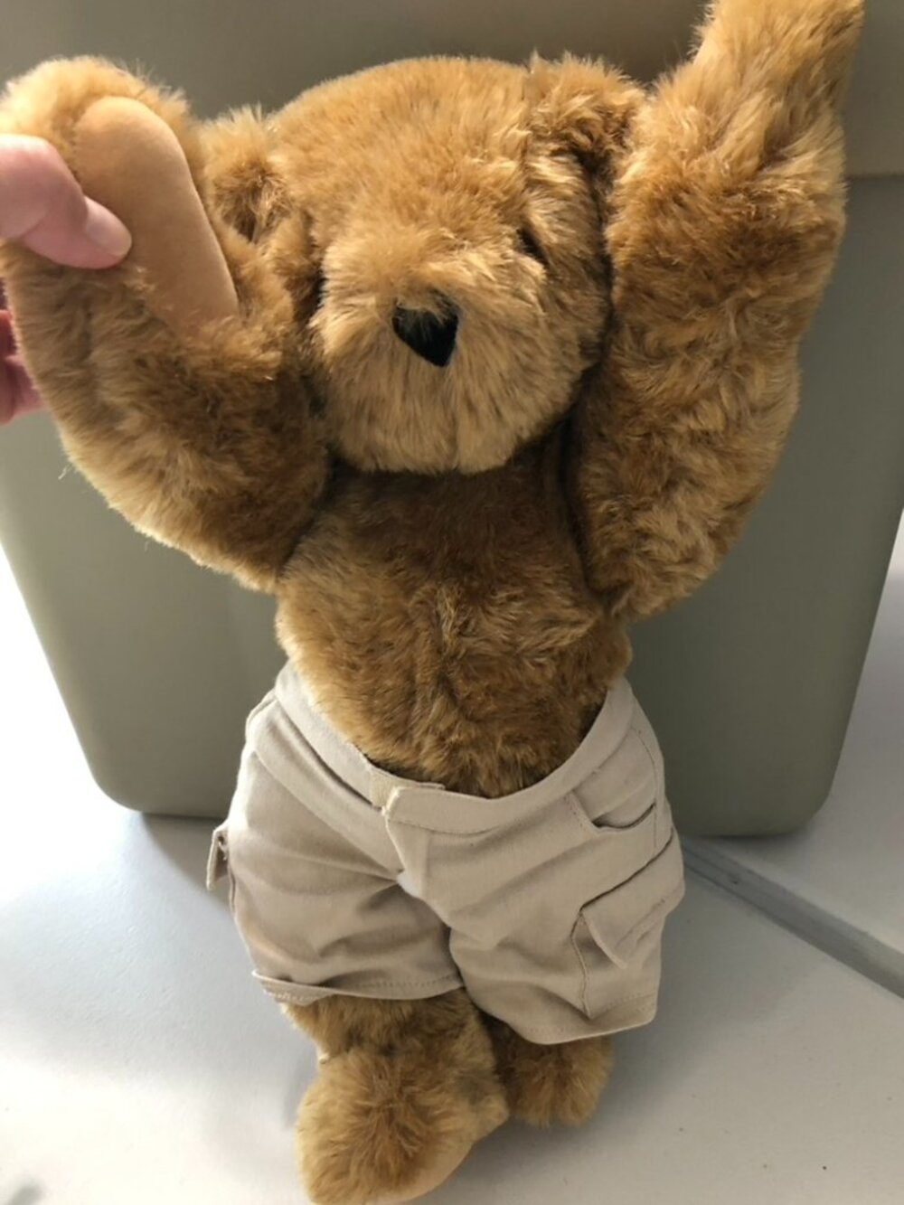 VTG Vermont Teddy Bear Fully Jointed 15" w/ Cargo Shorts